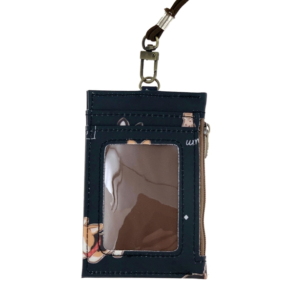 Waterproof Tricolor Corgi ID Badge Card Holder Coin Purse W/ Stretchy Lanyard - Picture 3 of 9